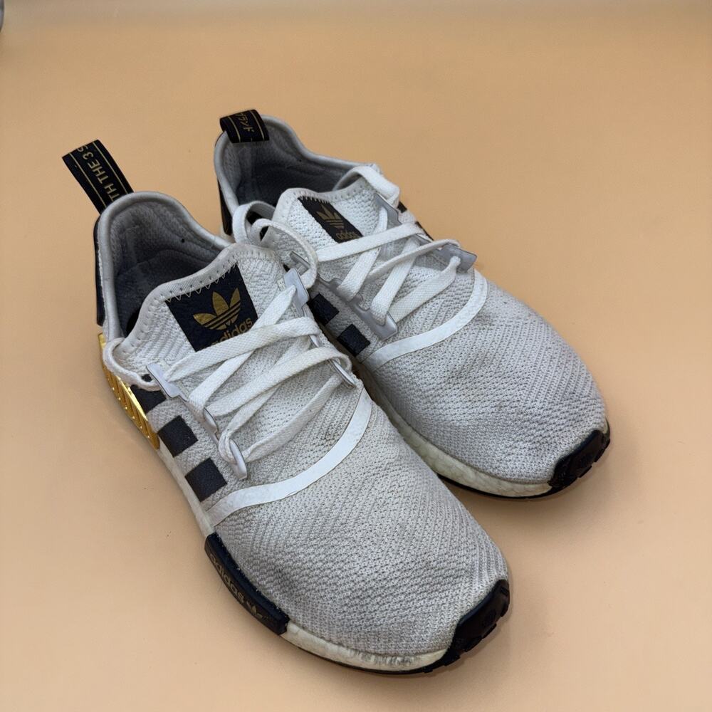 adidas Shoes Womens 9 NMD_R1 Knit Low Top Sneakers EG5665 White Fabric Lace Up
